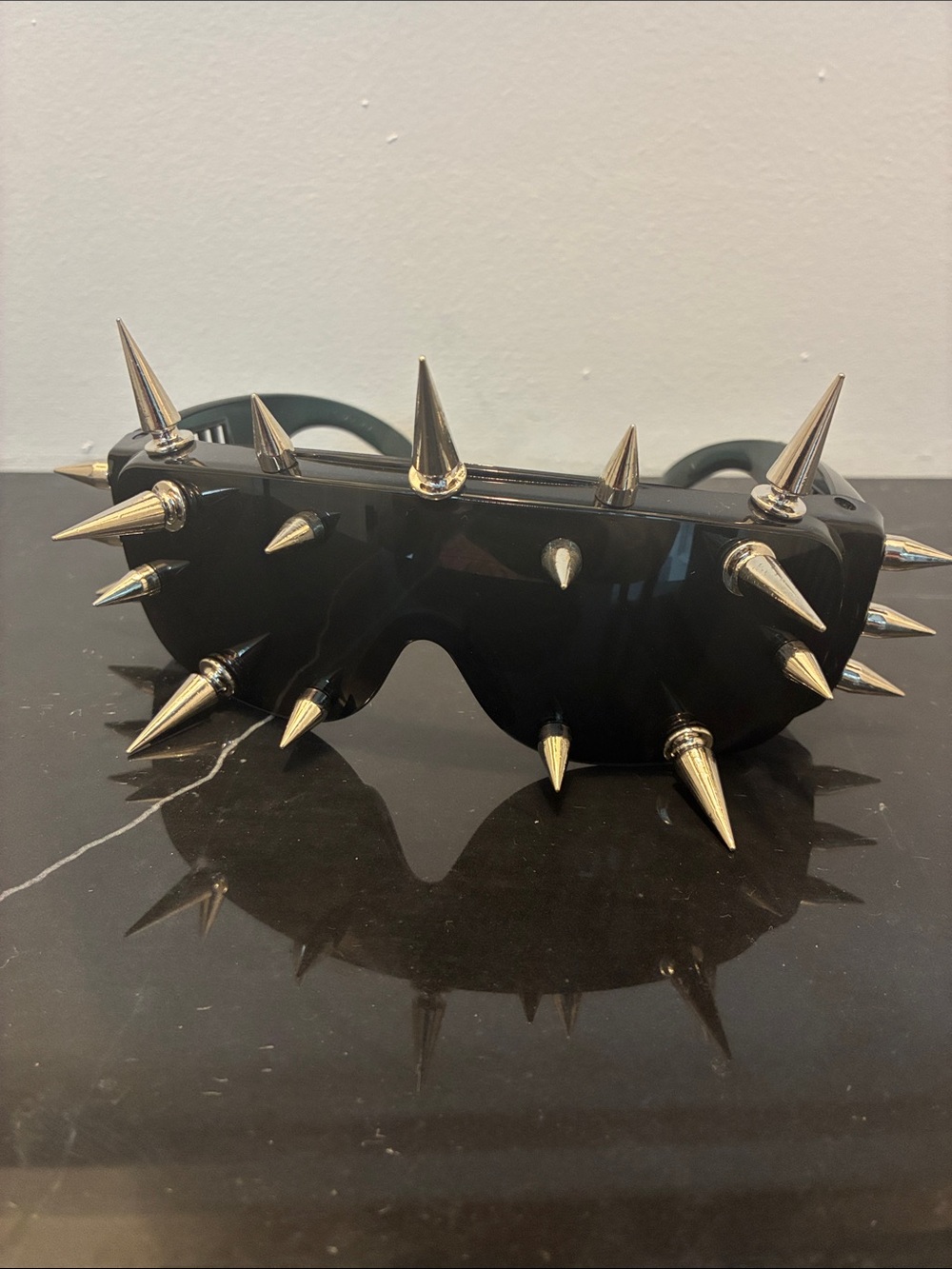 Black Spiked Sunglasses - Edgy Statement Shades
